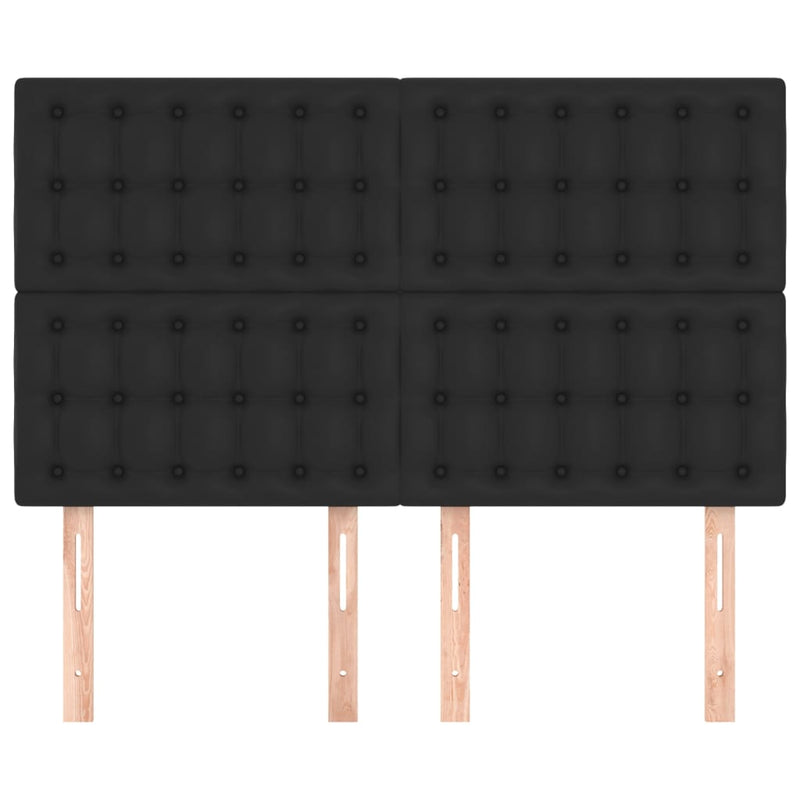 vidaXL 4 db fekete műbőr fejtámla 72 x 5 x 78/88 cm