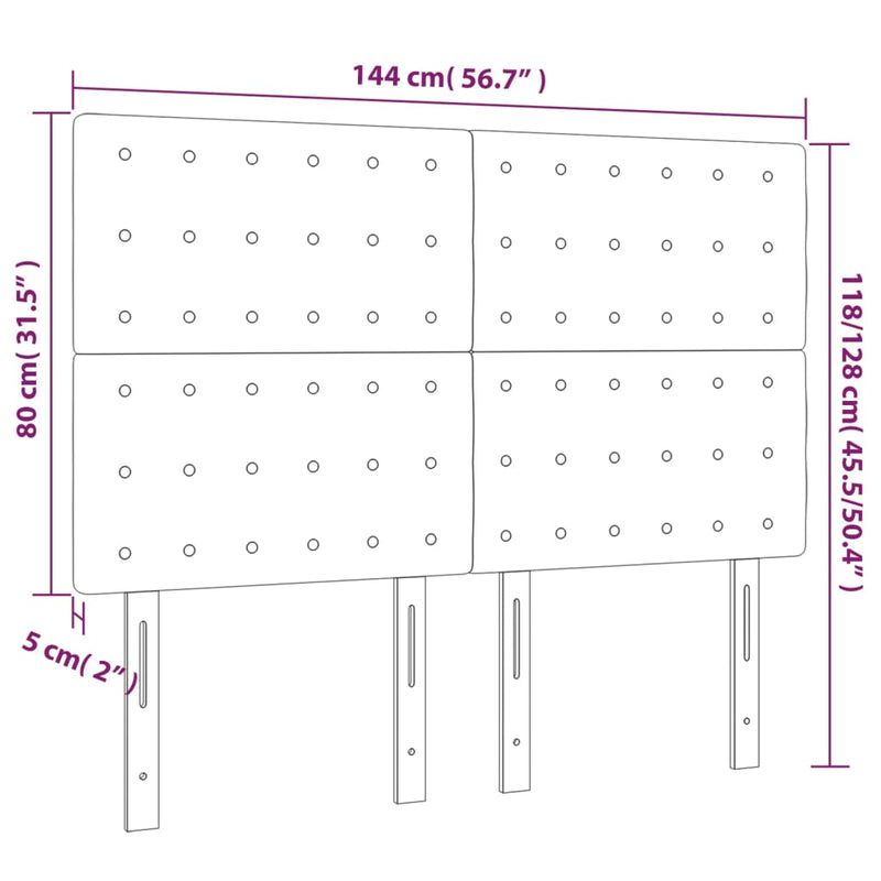 vidaXL 4 db krémszínű műbőr fejtámla 72 x 5 x 78/88 cm