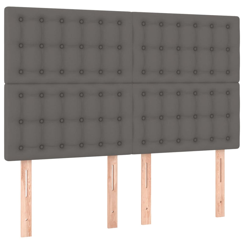vidaXL 4 db szürke műbőr fejtámla 72 x 5 x 78/88 cm