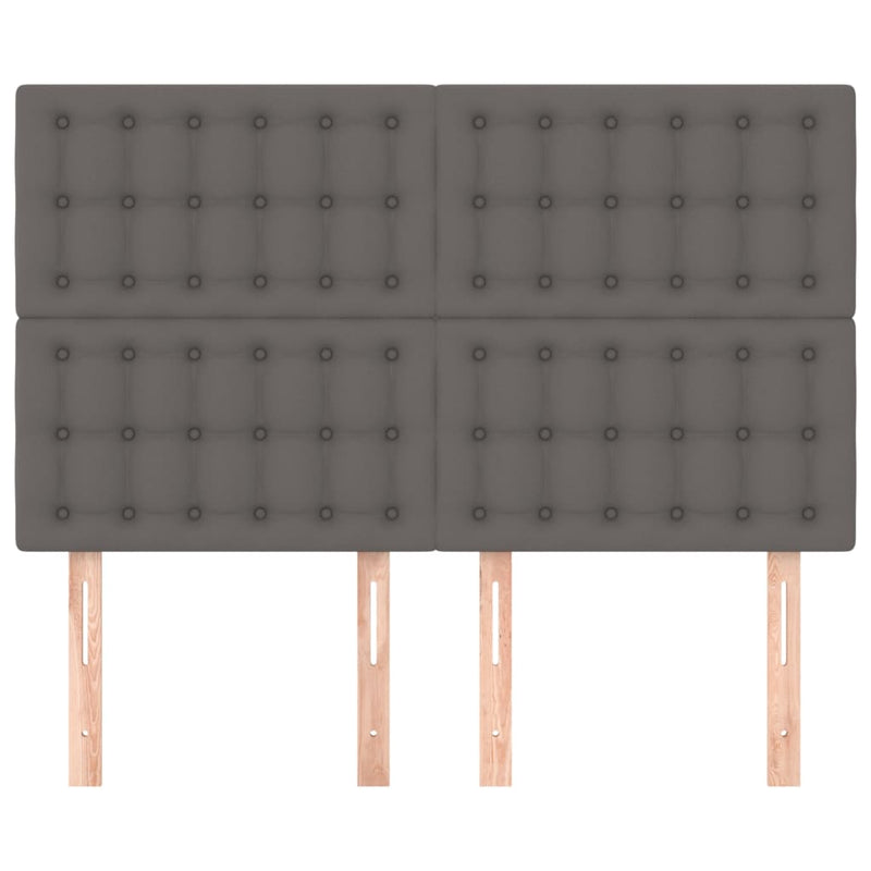 vidaXL 4 db szürke műbőr fejtámla 72 x 5 x 78/88 cm
