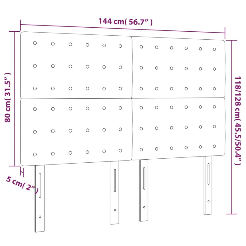 vidaXL 4 db cappuccino színű műbőr fejtámla 72 x 5 x 78/88 cm