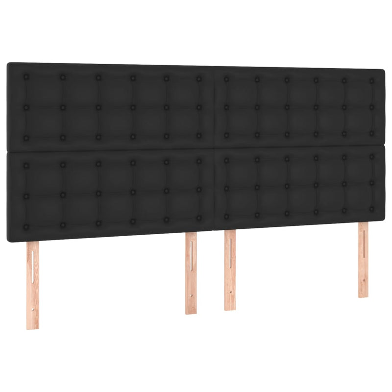 vidaXL 4 db fekete műbőr fejtámla 80 x 5 x 78/88 cm