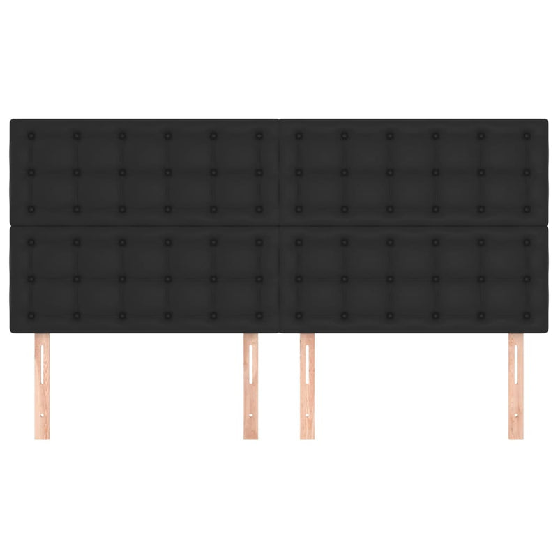 vidaXL 4 db fekete műbőr fejtámla 80 x 5 x 78/88 cm