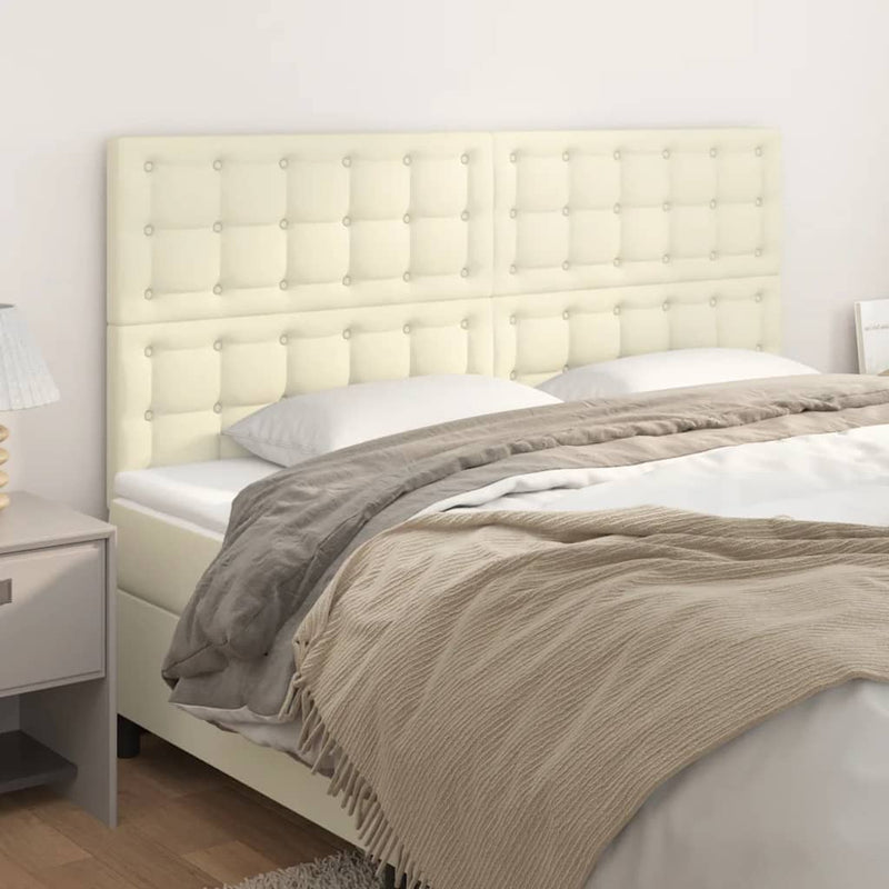 vidaXL 4 db krémszínű műbőr fejtámla 80 x 5 x 78/88 cm