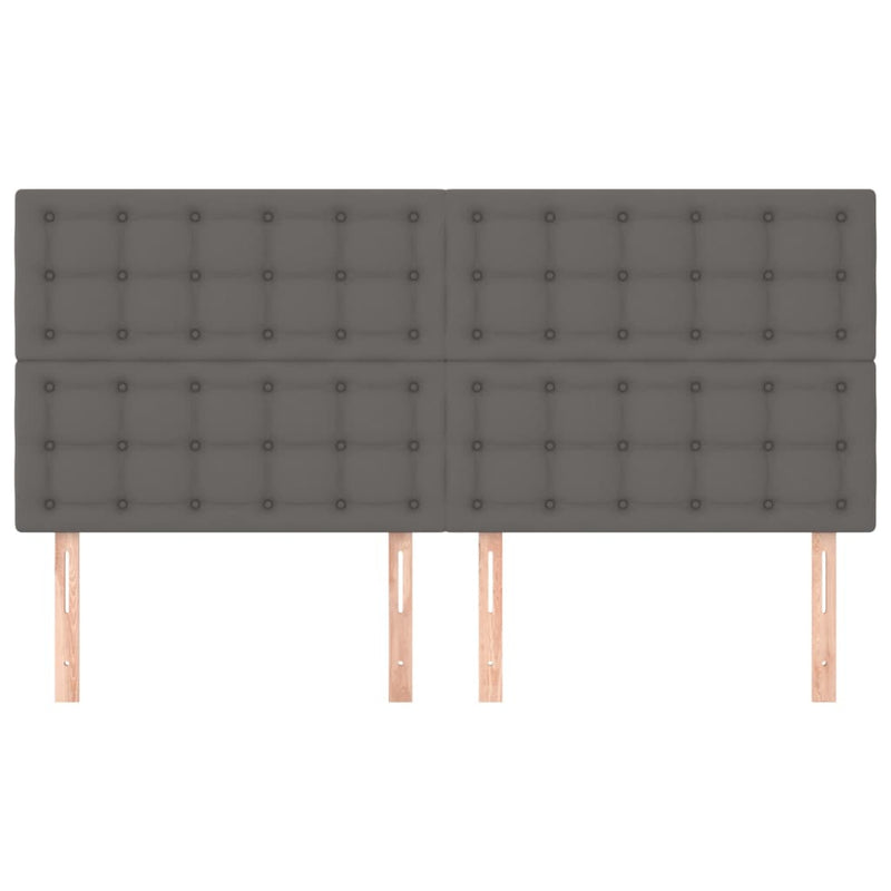 vidaXL 4 db szürke műbőr fejtámla 90x5x78/88 cm