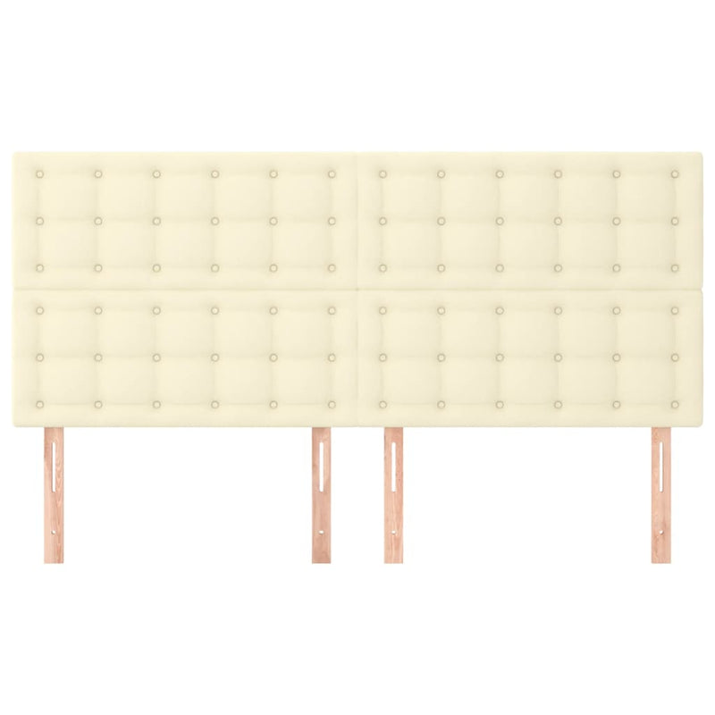 vidaXL 4 db krémszínű műbőr fejtámla 100 x 5 x 78/88 cm