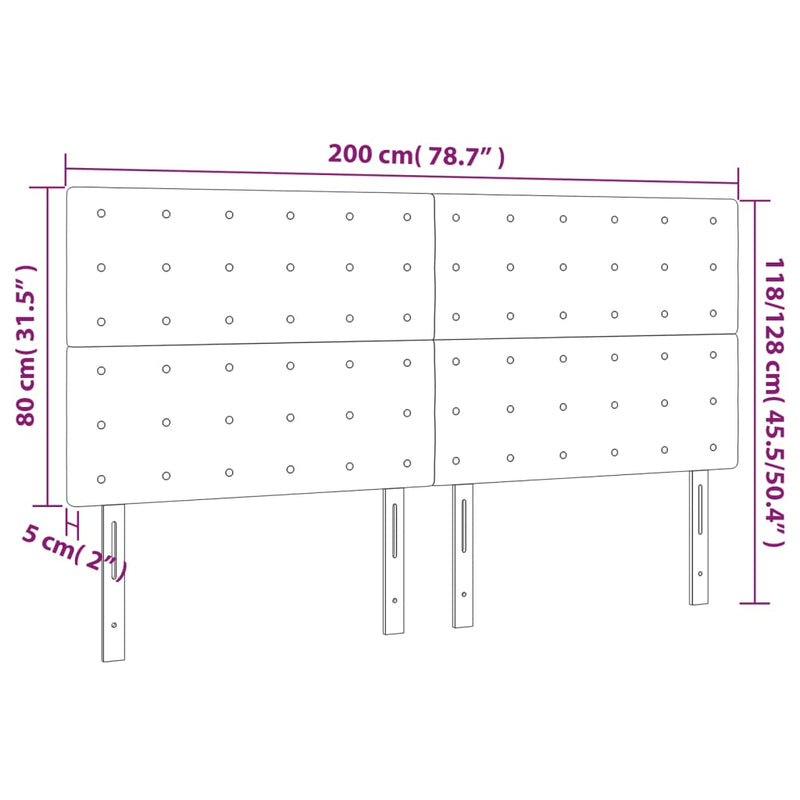 vidaXL 4 db krémszínű műbőr fejtámla 100 x 5 x 78/88 cm