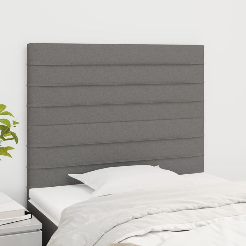 vidaXL 2 db sötétszürke szövet fejtámla 100x5x78/88 cm