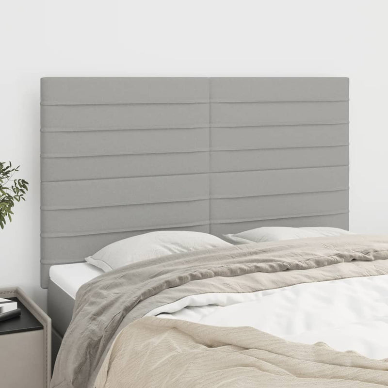 vidaXL 4 db világosszürke szövet fejtámla 72 x 5 x 78/88 cm