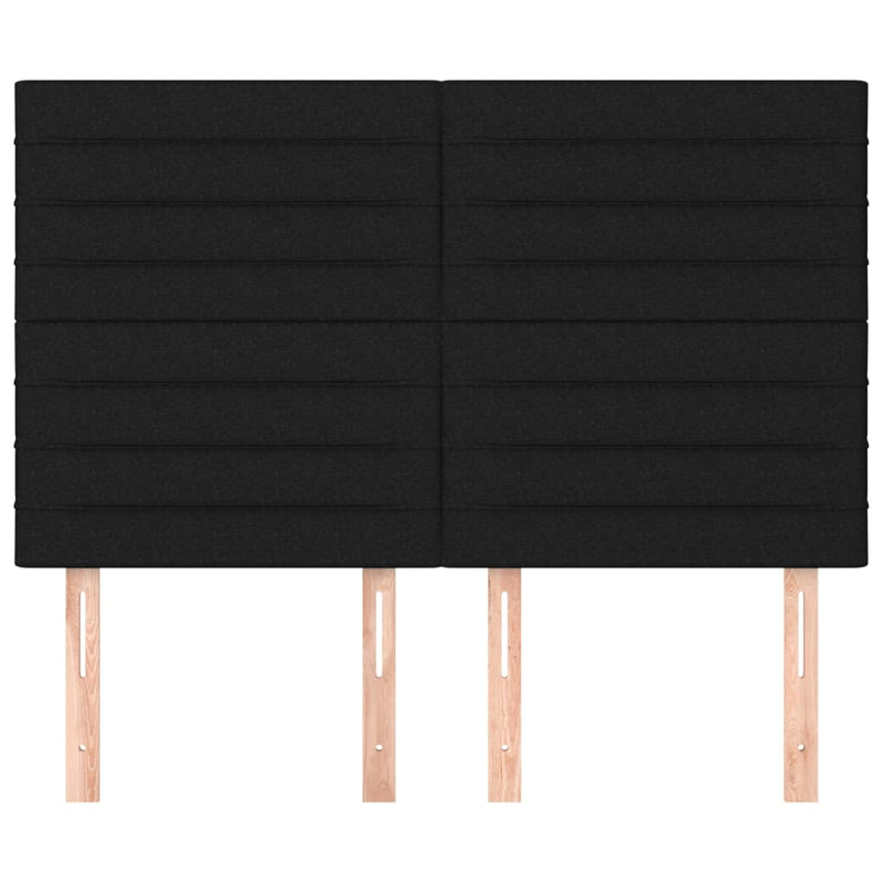 vidaXL 4 db fekete szövet fejtámla 72 x 5 x 78/88 cm
