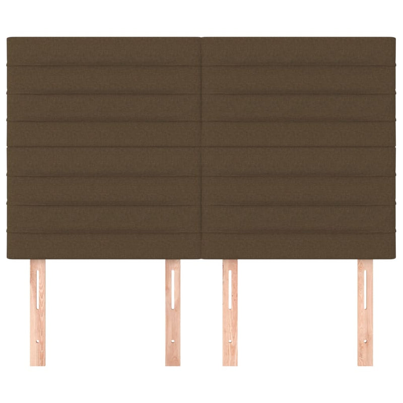 vidaXL 4 db sötétbarna szövet fejtámla 72 x 5 x 78/88 cm