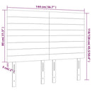 vidaXL sötétbarna szövet fejtámla 144x5x118/128 cm