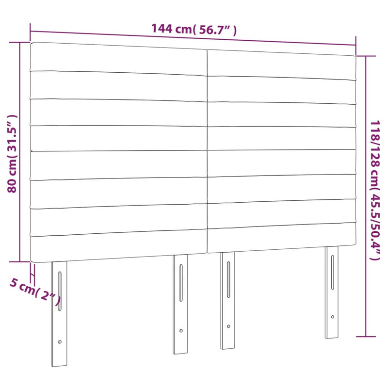 vidaXL 4 db sötétbarna szövet fejtámla 72 x 5 x 78/88 cm