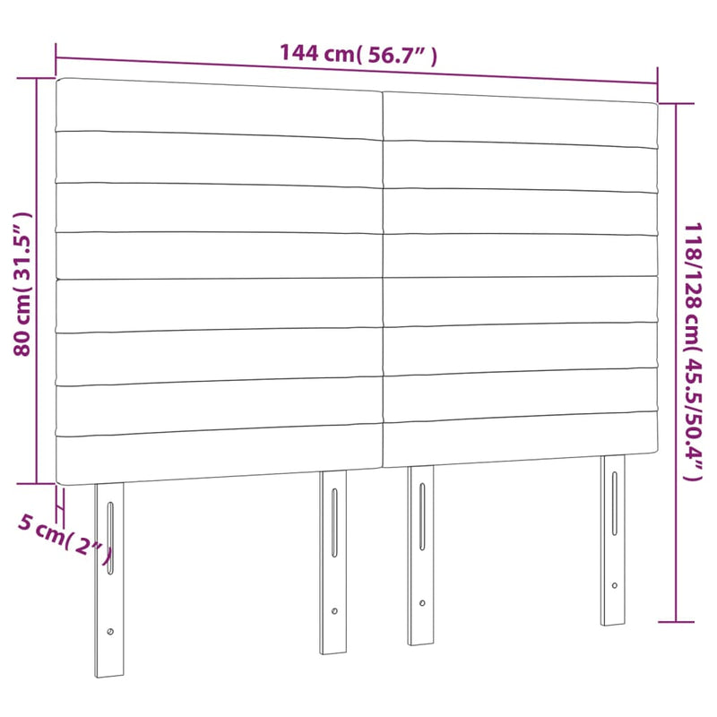 vidaXL 4 db krémszínű szövet fejtámla 72 x 5 x 78/88 cm