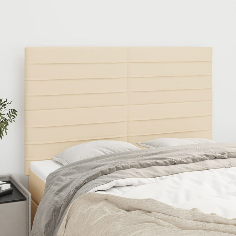 vidaXL 4 db krémszínű szövet fejtámla 72 x 5 x 78/88 cm