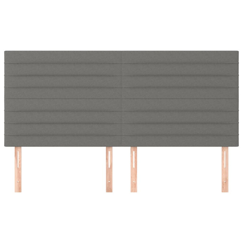 vidaXL 4 db sötétszürke szövet fejtámla 90x5x78/88 cm