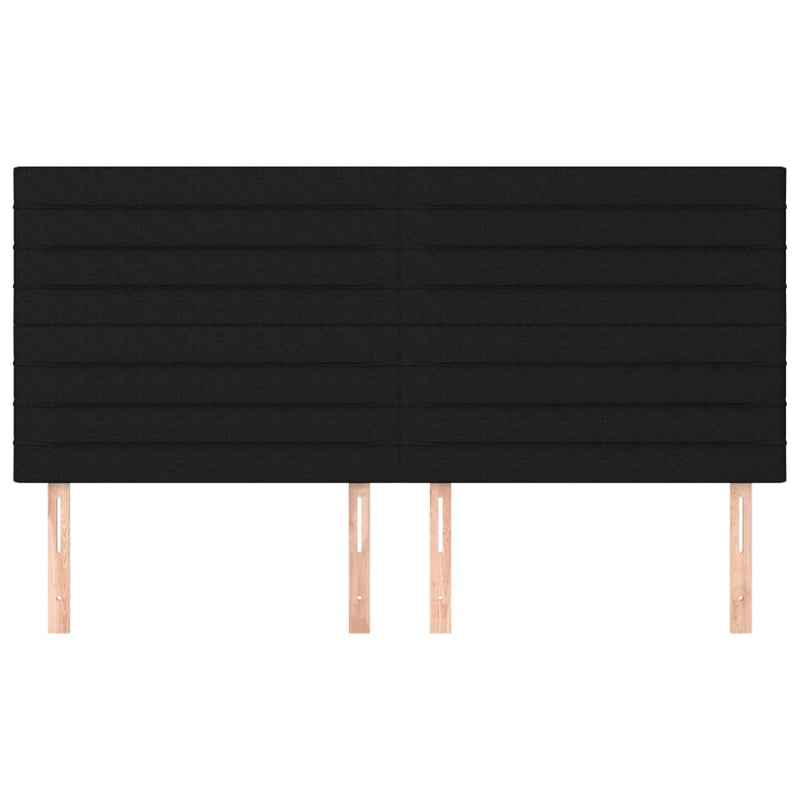 vidaXL 4 db fekete szövet fejtámla 90x5x78/88 cm