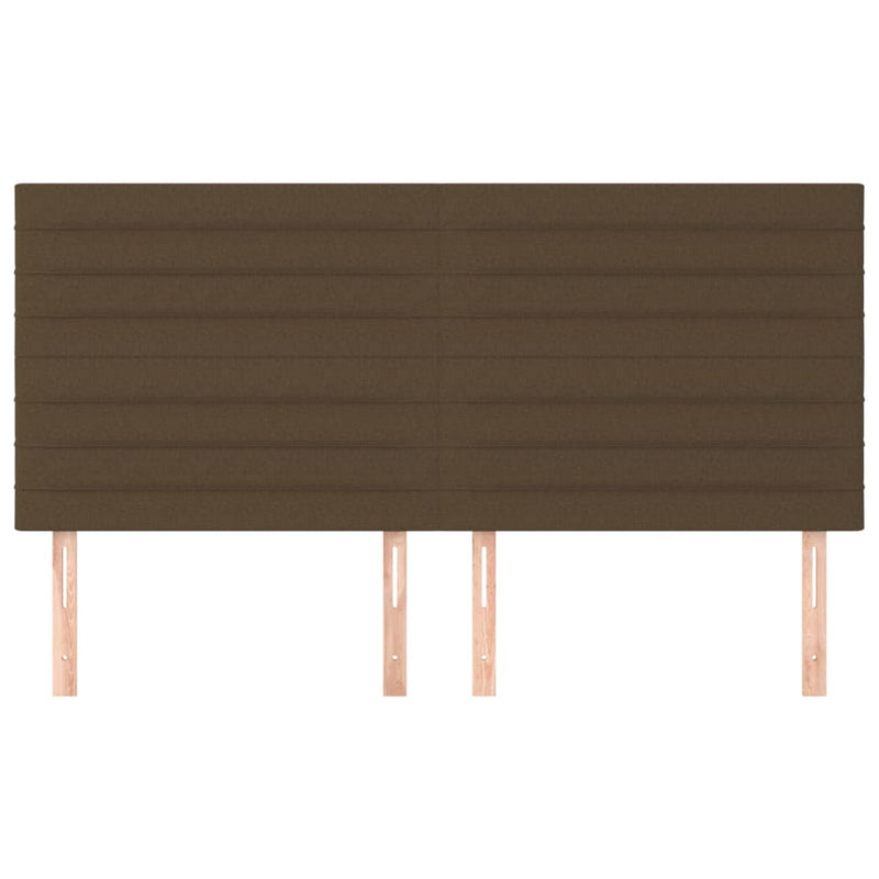 vidaXL 4 db sötétbarna szövet fejtámla 90x5x78/88 cm