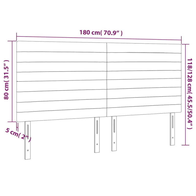 vidaXL 4 db sötétbarna szövet fejtámla 90x5x78/88 cm