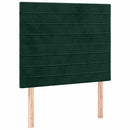 vidaXL sötétzöld bársony fejtámla 80x5x118/128 cm