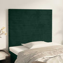 vidaXL sötétzöld bársony fejtámla 80x5x118/128 cm