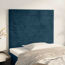 vidaXL sötétkék bársony fejtámla 80x5x118/128 cm