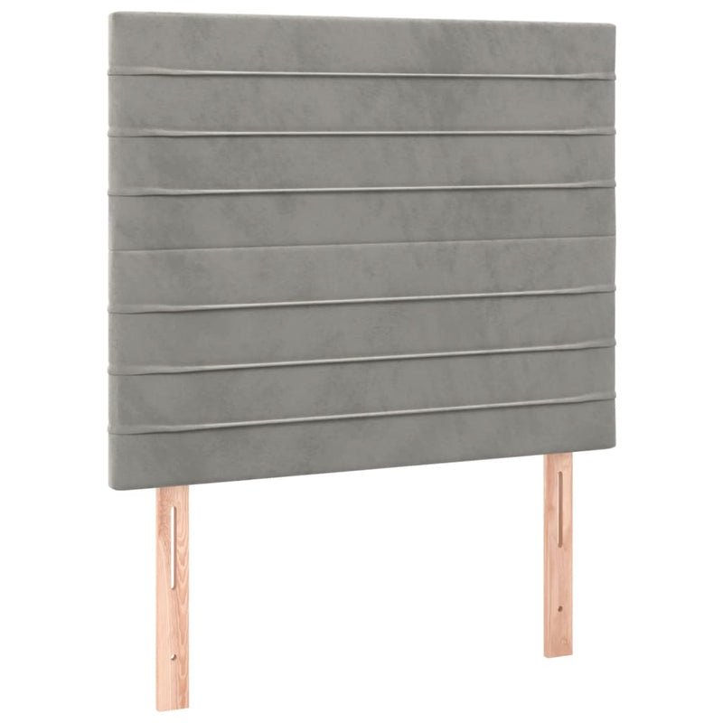 vidaXL 2 db világosszürke bársony fejtámla 90x5x78/88 cm
