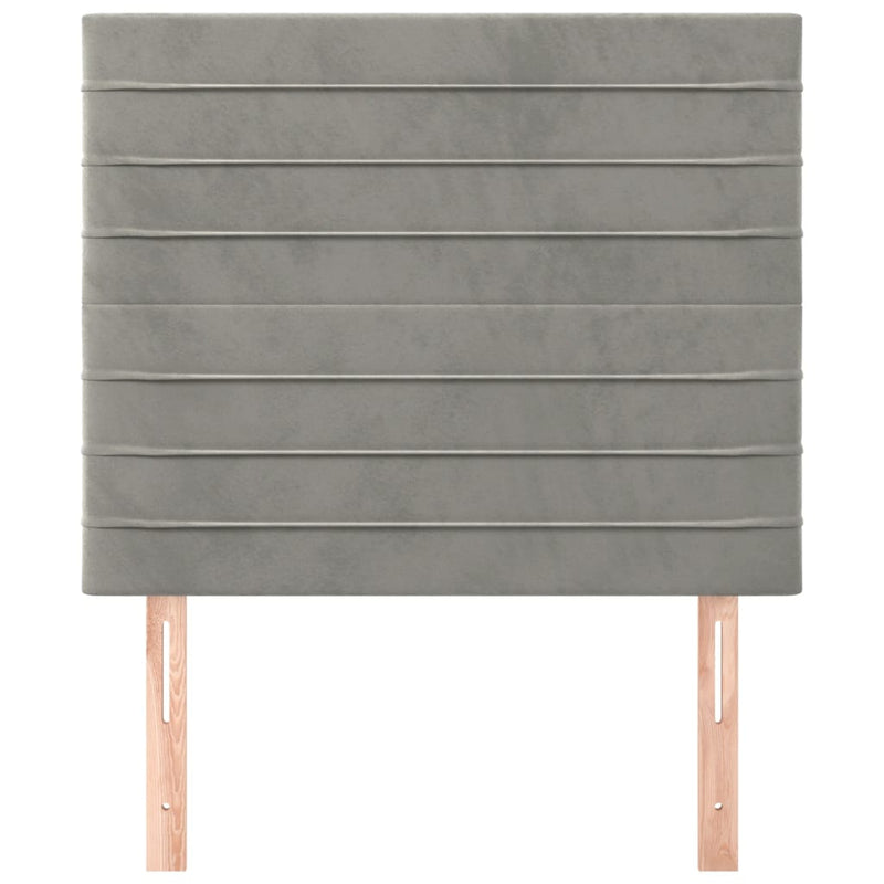 vidaXL 2 db világosszürke bársony fejtámla 90x5x78/88 cm