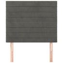 vidaXL sötétszürke bársony fejtámla 90x5x118/128 cm