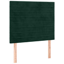 vidaXL sötétzöld bársony fejtámla 90x5x118/128 cm