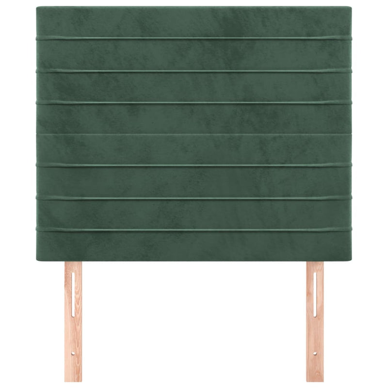 vidaXL 2 db sötétzöld bársony fejtámla 90x5x78/88 cm