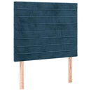 vidaXL sötétkék bársony fejtámla 90x5x118/128 cm