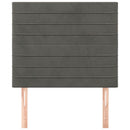vidaXL sötétszürke bársony fejtámla 100x5x118/128 cm