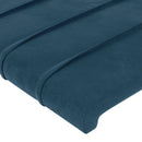 vidaXL sötétkék bársony fejtámla 100x5x118/128 cm