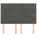 vidaXL sötétszürke bársony fejtámla 144x5x118/128 cm