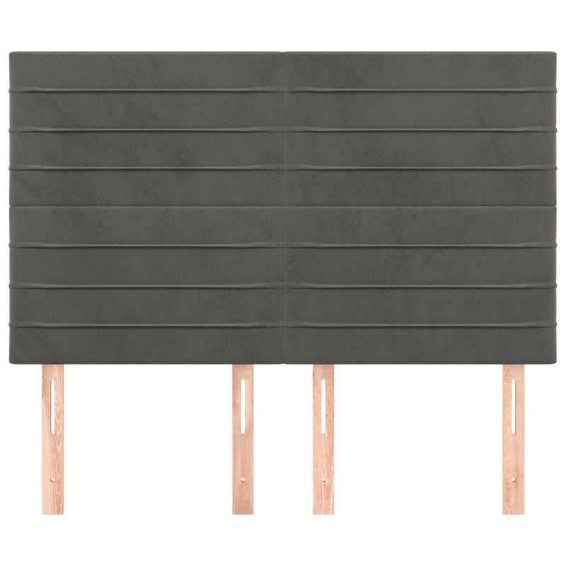 vidaXL 4 db sötétszürke bársony fejtámla 72 x 5 x 78/88 cm
