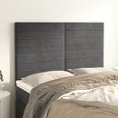vidaXL sötétszürke bársony fejtámla 144x5x118/128 cm