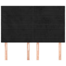 vidaXL fekete bársony fejtámla 144x5x118/128 cm