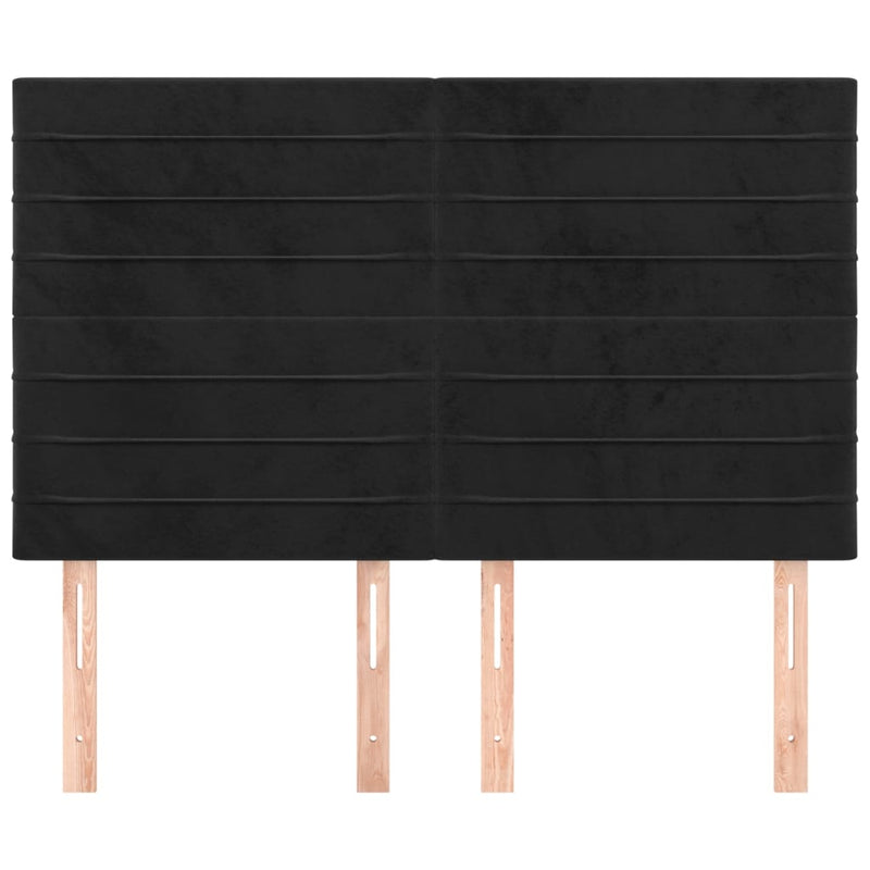 vidaXL 4 db fekete bársony fejtámla 72 x 5 x 78/88 cm