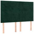 vidaXL sötétzöld bársony fejtámla 144x5x118/128 cm