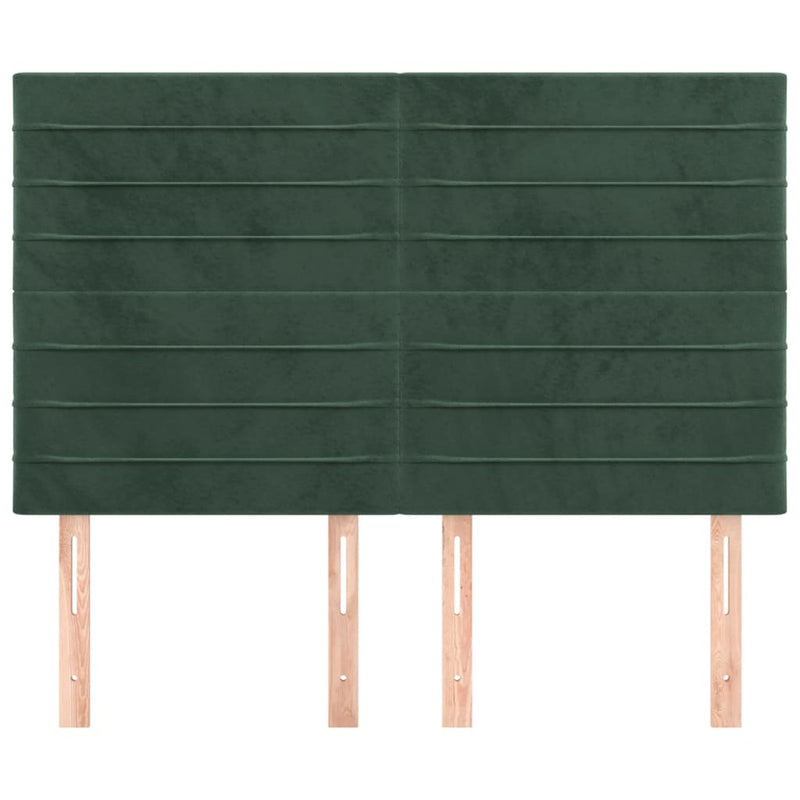 vidaXL 4 db sötétzöld bársony fejtámla 72 x 5 x 78/88 cm