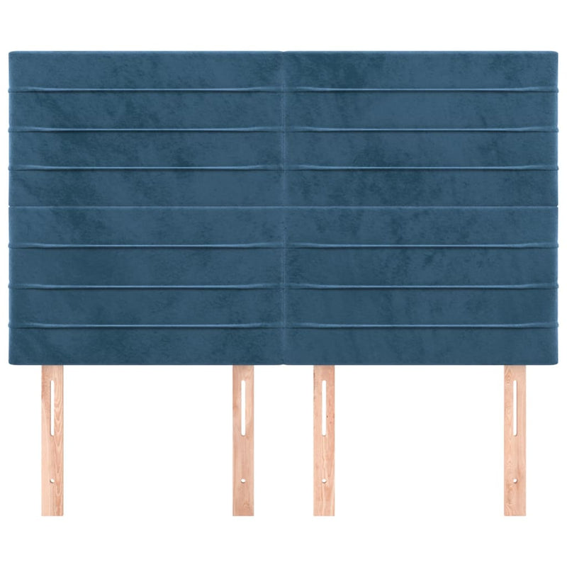 vidaXL 4 db sötétkék bársony fejtámla 72 x 5 x 78/88 cm