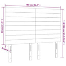 vidaXL sötétkék bársony fejtámla 144x5x118/128 cm