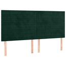 vidaXL sötétzöld bársony fejtámla 160x5x118/128 cm