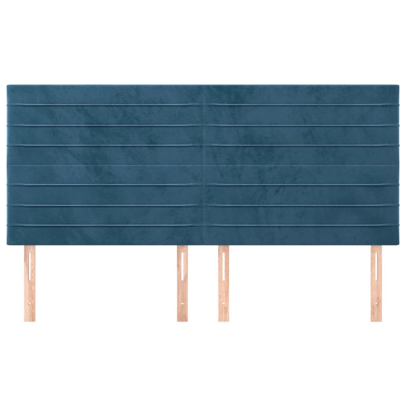 vidaXL 4 db sötétkék bársony fejtámla 80 x 5 x 78/88 cm