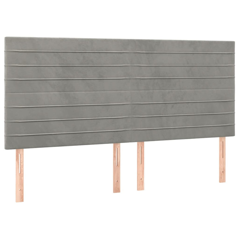 vidaXL 4 db világosszürke bársony fejtámla 90x5x78/88 cm