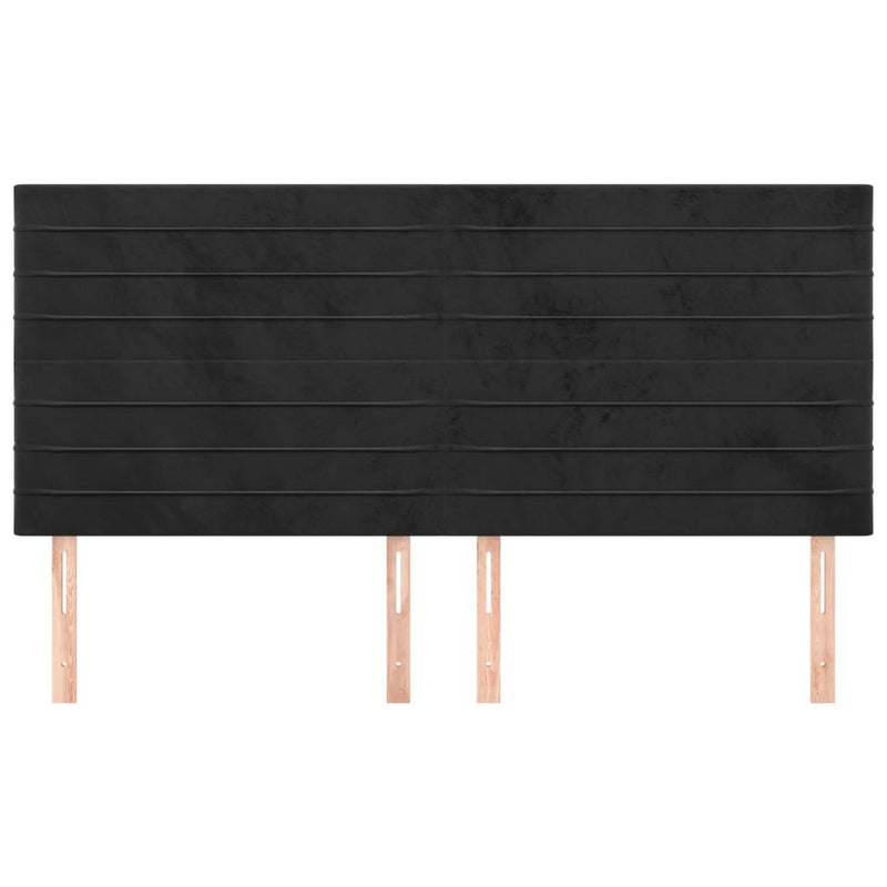 vidaXL 4 db fekete bársony fejtámla 90x5x78/88 cm