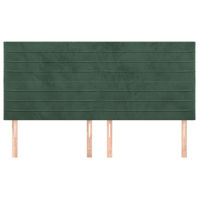 vidaXL 4 db sötétzöld bársony fejtámla 90x5x78/88 cm