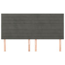 vidaXL sötétszürke bársony fejtámla 200 x 5 x 118/128 cm