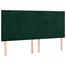 vidaXL sötétzöld bársony fejtámla 200 x 5 x 118/128 cm